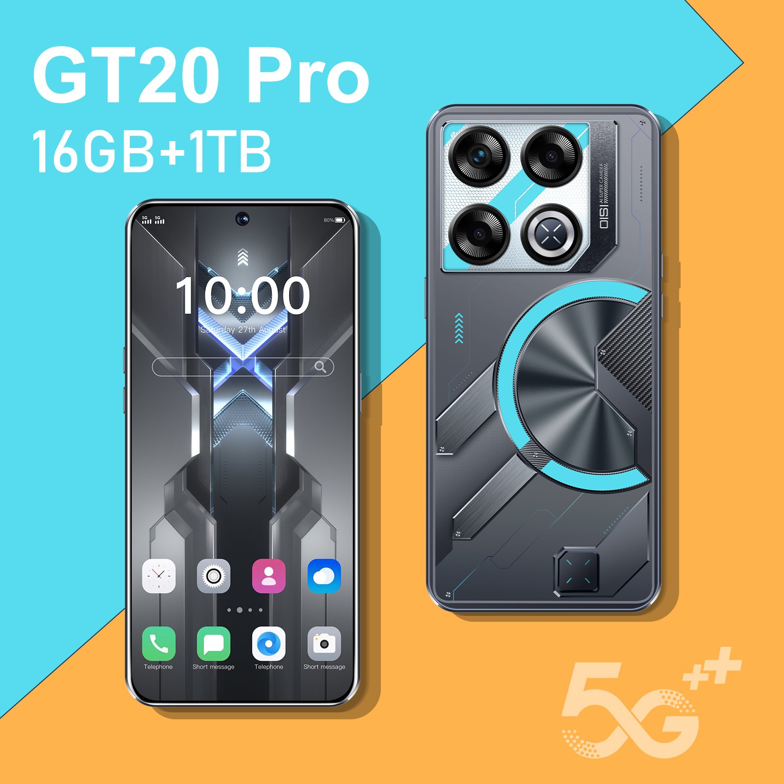 2024 Unlock 5G android smartphones GT 20 pro smart SPARK 10Pro dual core telefone celular oem smartphones LTE 4g smartphone